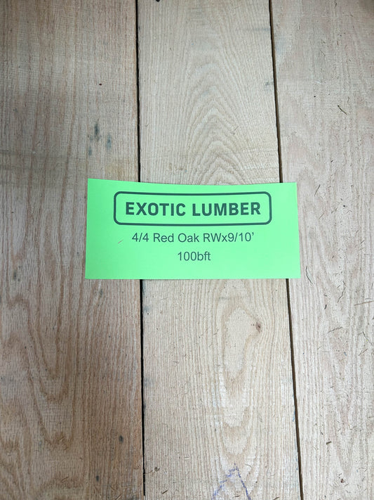 RED OAK 4/4 Prime Grade KD - 100BF SPECIAL 9/10'xRW | Available Machined!