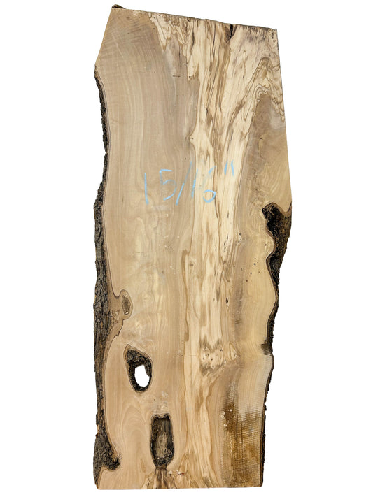 OLIVEWOOD: Italian Live Edge Figured, Slab 36"x 13-15.5"x 15/16" - WE1182