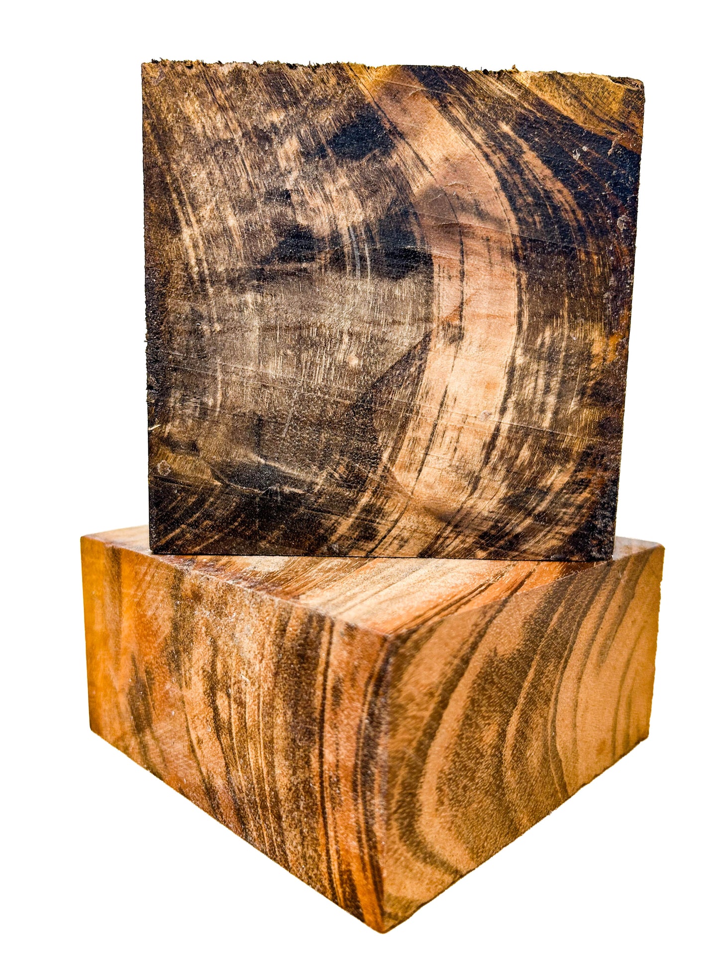 Goncalo Alves/Tigerwood CROTCH Figure Bowl Blank - 4" x 4" x 2" WE1432