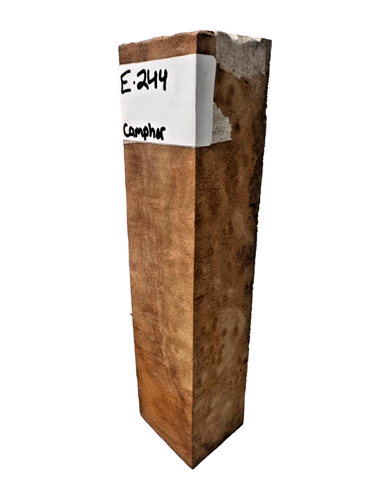 Stabilized Figured Camphor Burl Turning Square - 6 5/8" x 1 1/2" x 1 7/16" E-244