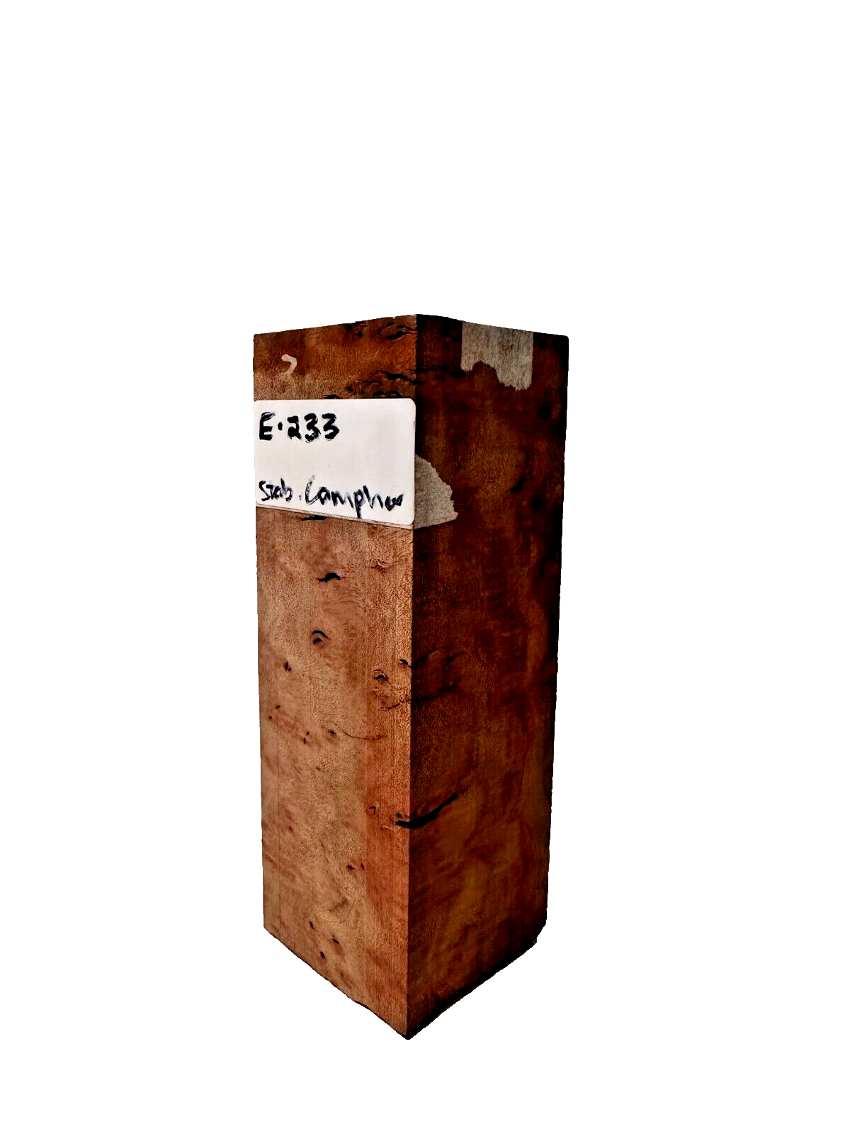 Stabilized Figured Camphor Burl Turning Square - 6 1/8" x 2 1/8" x 2 1/8" E-233