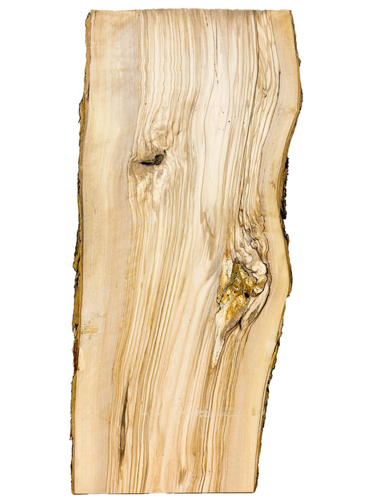 OLIVEWOOD: Italian Live Edge Figured, Cutting Boards 24"x 9.5-10.5"x 1" - WE698