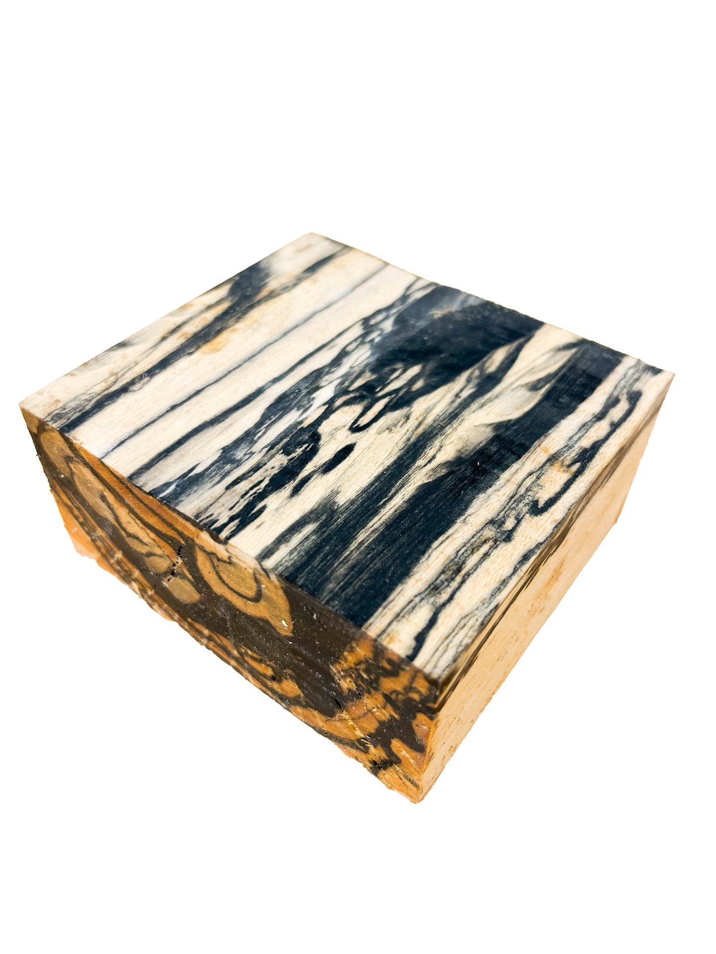 Ebony, Black & White/Pale Moon Striking Bowl Blank - 4" x 4" x 2" WE795