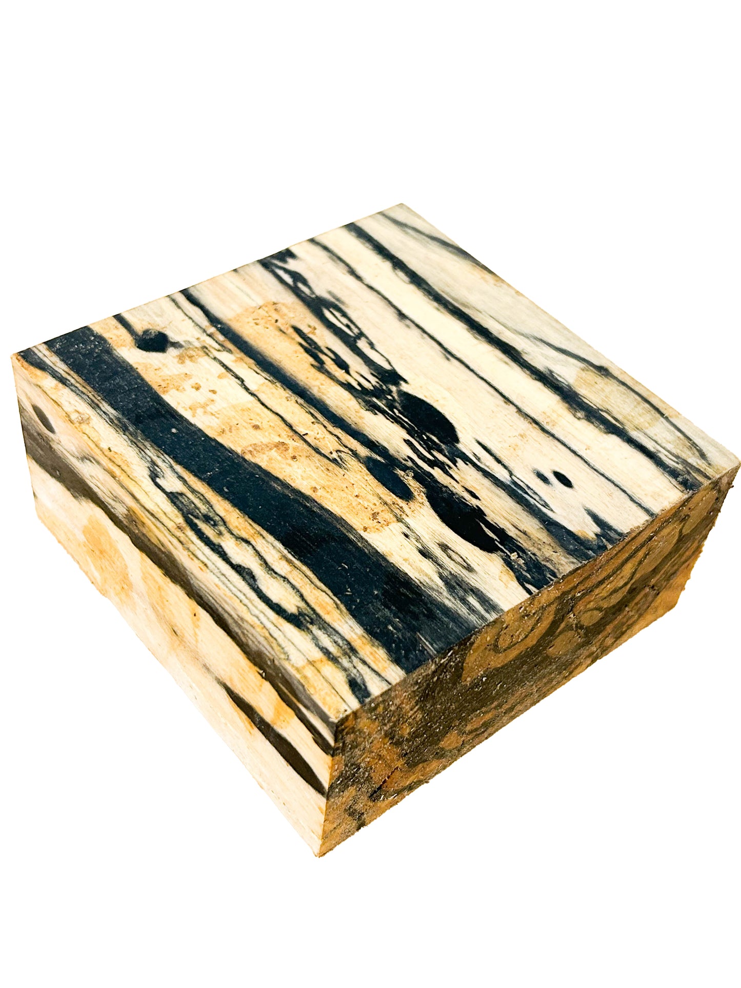 Ebony, Black & White/Pale Moon Striking Bowl Blank - 4.5" x 4.25" x 2" WE796