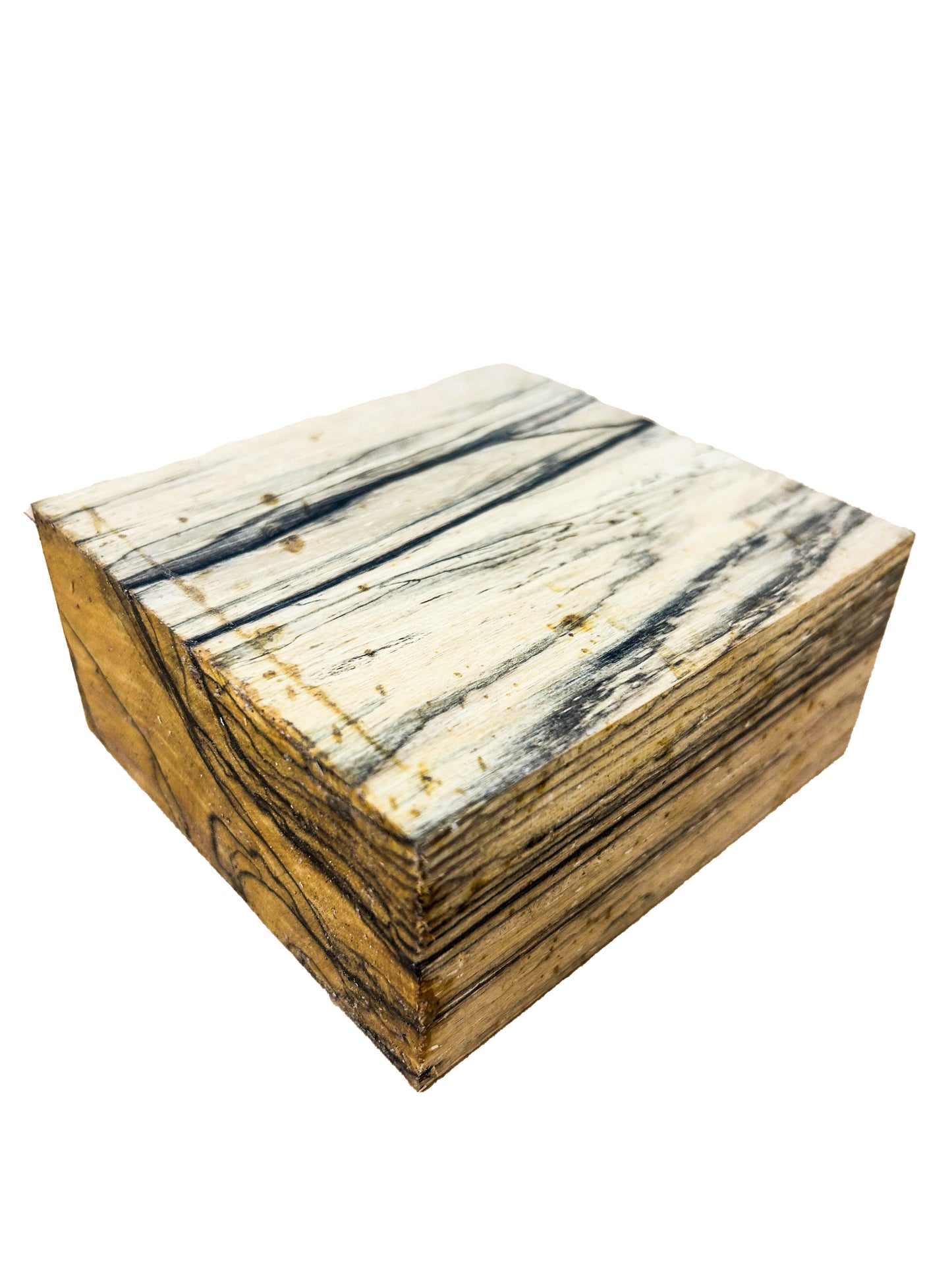 Ebony, Black & White/Pale Moon Striking Bowl Blank - 4.5" x 4-3/8" x 2-1/8" WE798