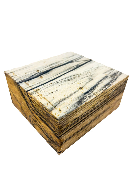 Ebony, Black & White/Pale Moon Striking Bowl Blank - 4.5" x 4-3/8" x 2-1/8" WE798