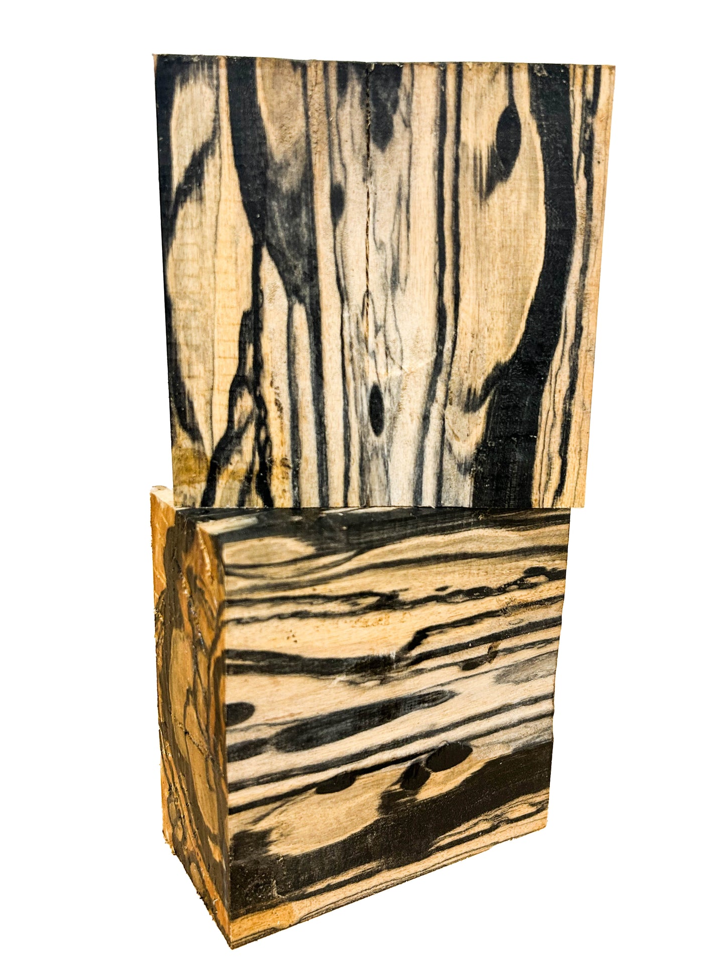 Ebony, Black & White/Pale Moon Striking Bowl Blank - 4.75" x 4.75" x 2.5" WE805