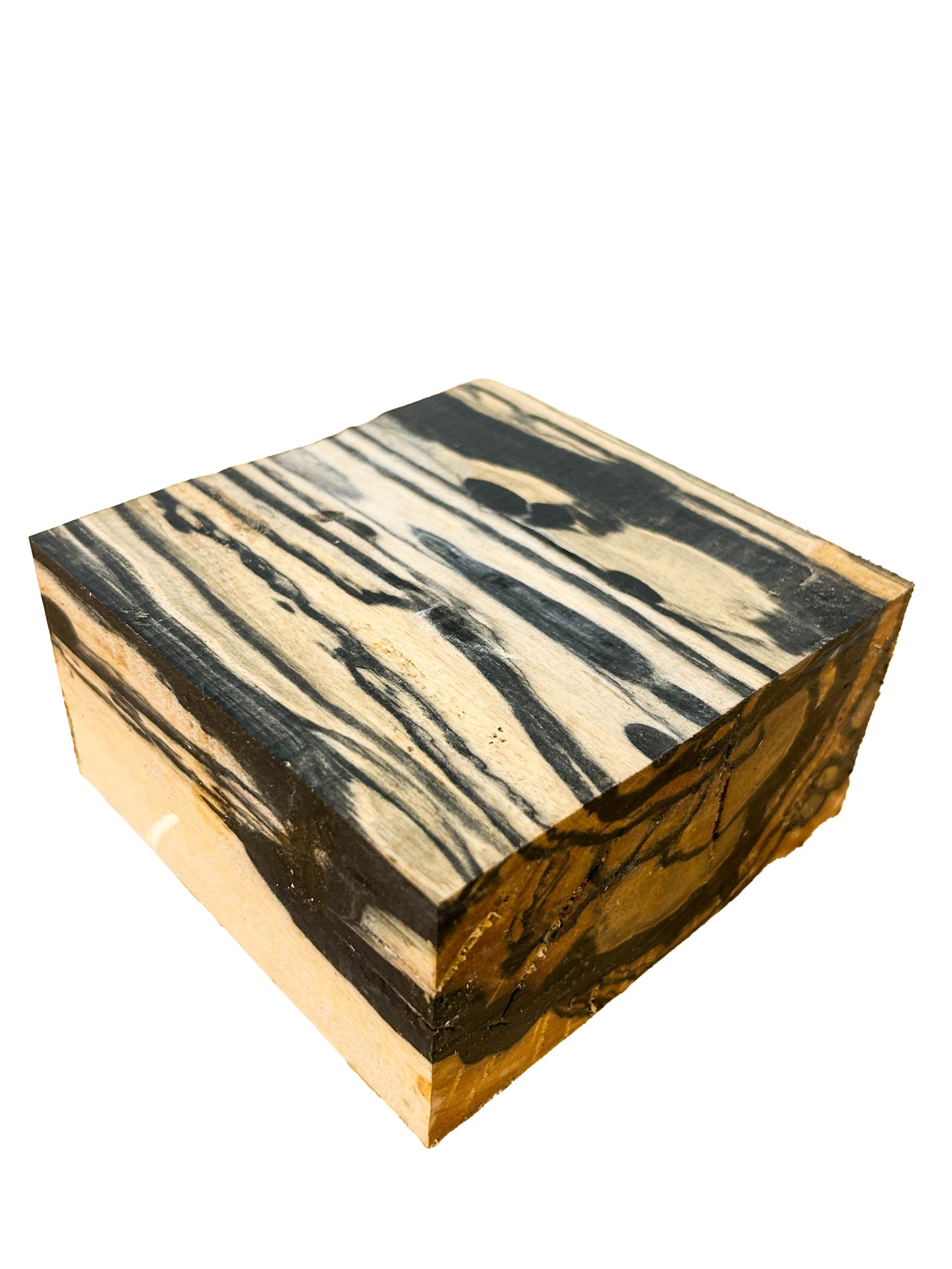 Ebony, Black & White/Pale Moon Striking Bowl Blank - 4.75" x 4.75" x 2.5" WE805