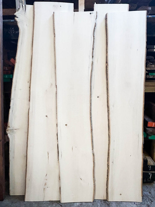 4/4 Holly Live-edge   78"x ave 14-16" x 1" image 0