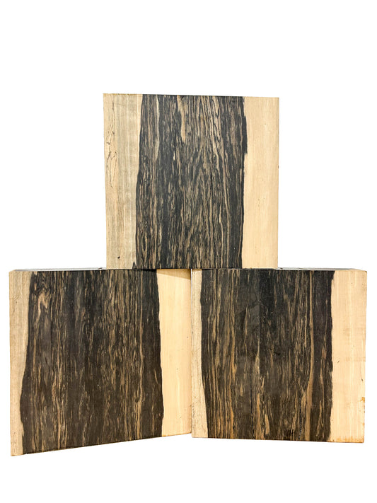 Ebony, Black & White/Pale Moon Striking Bowl Blank - 9" x 9" x 1-5/4to1-3/4" WE1076