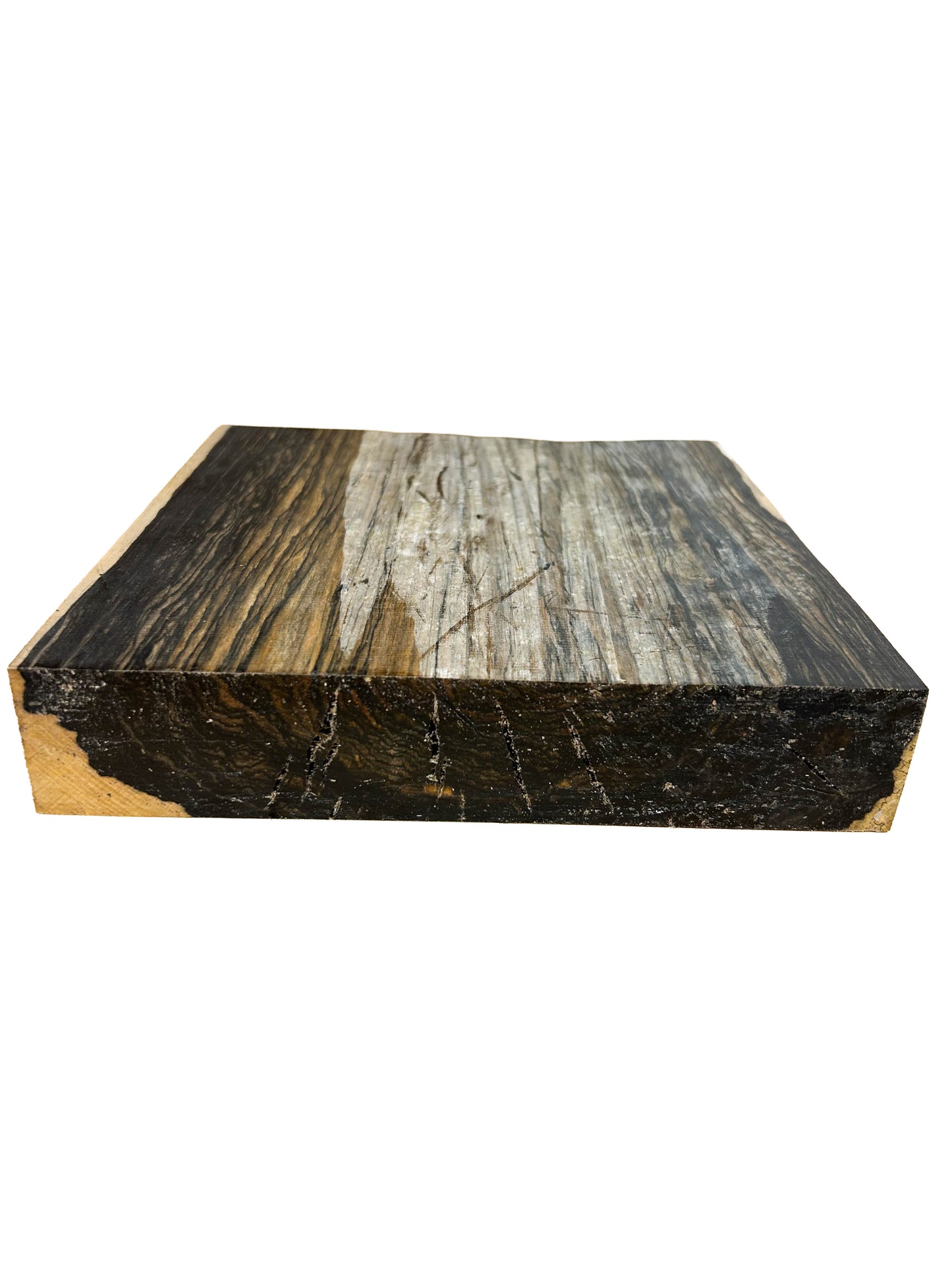 Ebony, Black & White/Pale Moon Striking Bowl Blank - 9" x 9" x 1-5/4to1-3/4" WE1076