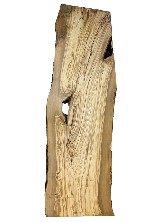 OLIVEWOOD: Italian Live Edge Figured, Slab 49"x 12-16"x 1" - WE1178