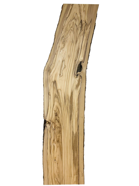 OLIVEWOOD: Italian Live Edge Figured, Slab 48"x 8.5-11.5"x 1" - WE1179