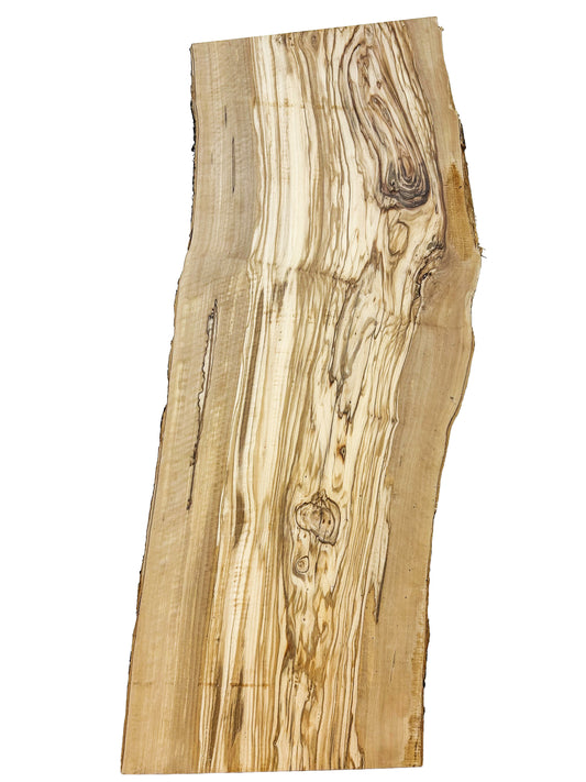 OLIVEWOOD: Italian Live Edge Figured, Slab 37"x 13-15.5"x 1" - WE1183