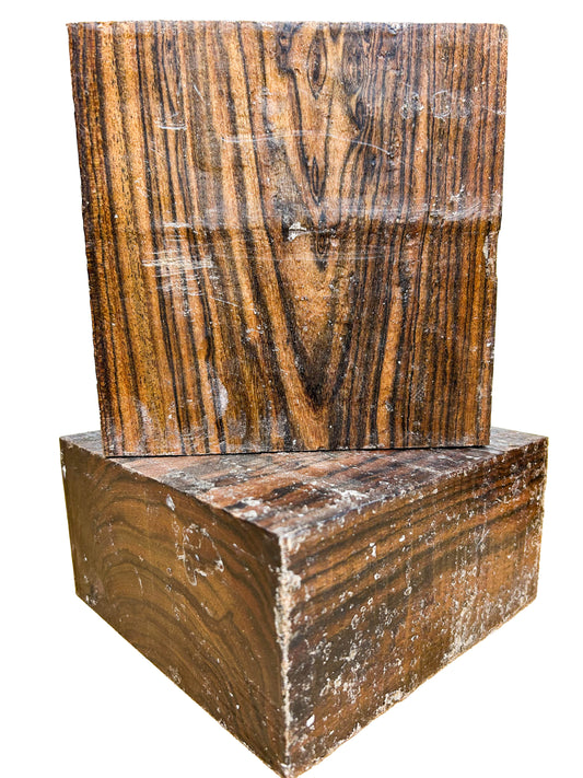 Bocote FIGURED Bowl Blanks, fully waxed - 6" x 6" x 3" WE1195