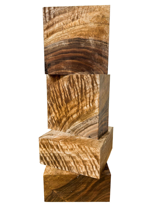 Walnut, Bastogne HIGH FIGURE bowl blank - 4-7/8"x 4-7/8" x 2.25" WE1252