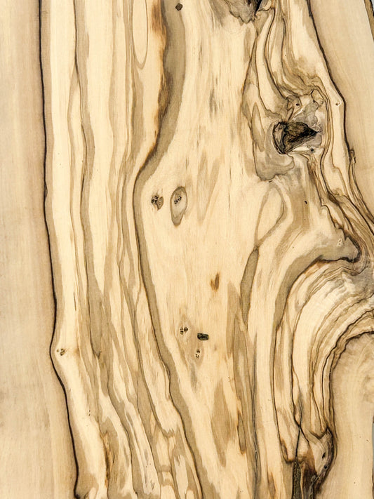 OLIVEWOOD: Italian Live Edge Figured, Slab 40"x 5-9.5"x 3/4" - WE1349