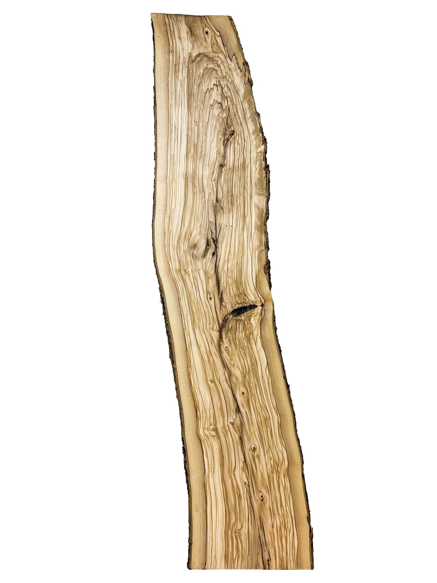 OLIVEWOOD: Italian Live Edge Figured, Slab 41.5"x 6-9"x 3/4" - WE1350
