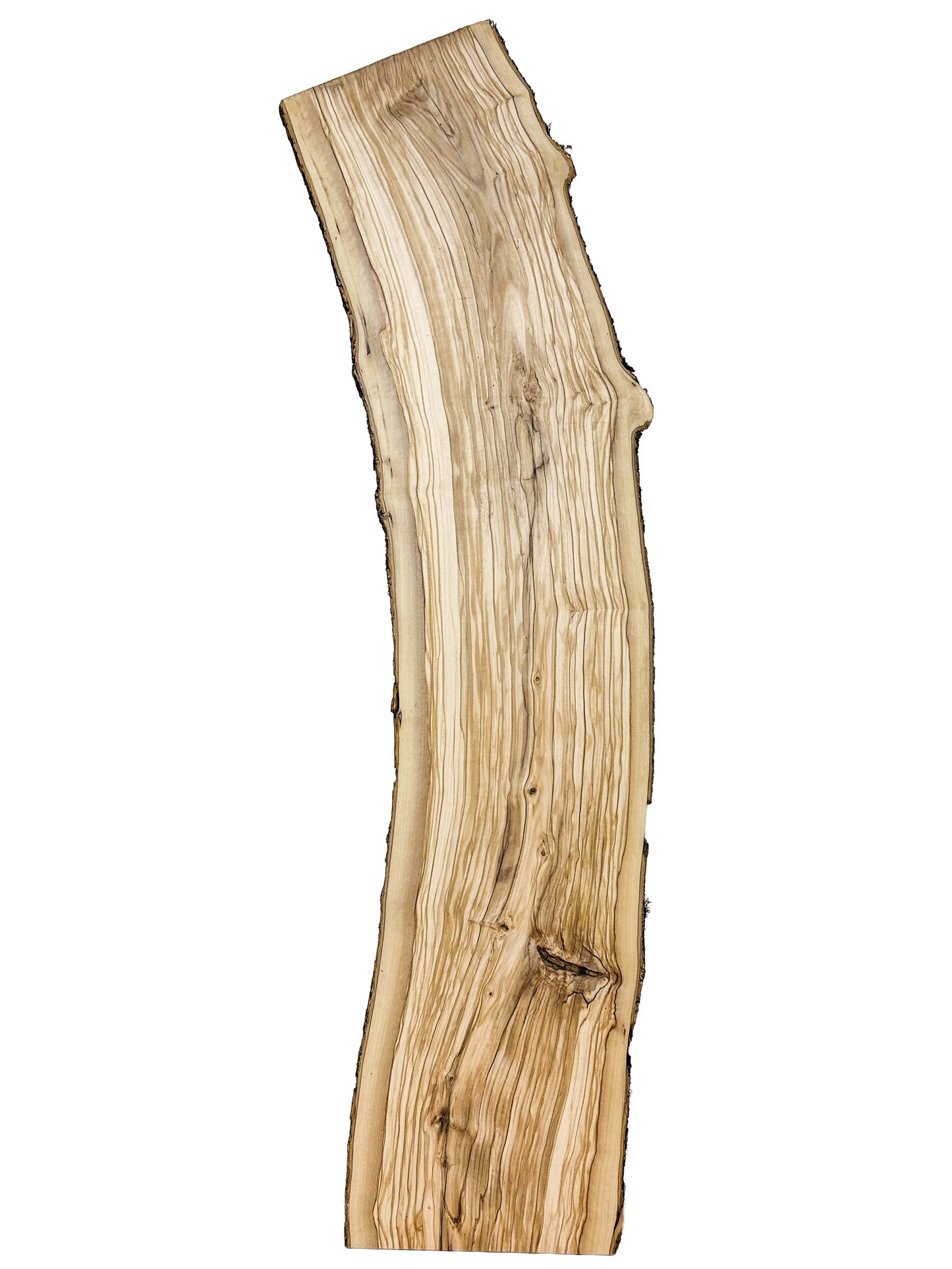 OLIVEWOOD: Italian Live Edge Figured, Slab 42"x 9-9.5"x 3/4" - WE1351