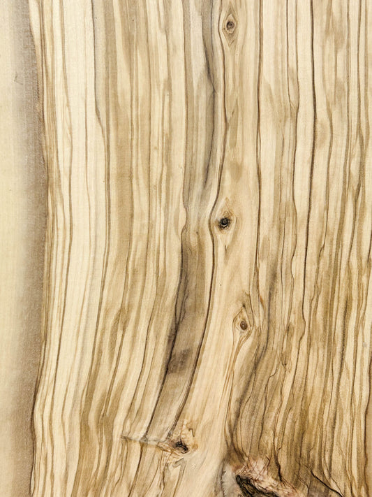 OLIVEWOOD: Italian Live Edge Figured, Slab 42"x 9-9.5"x 3/4" - WE1351