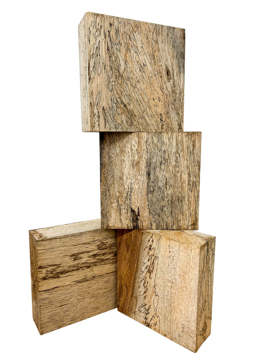 Spalted Figured Jatoba Bowl Blank - 6" x 6" x 2" WE1402