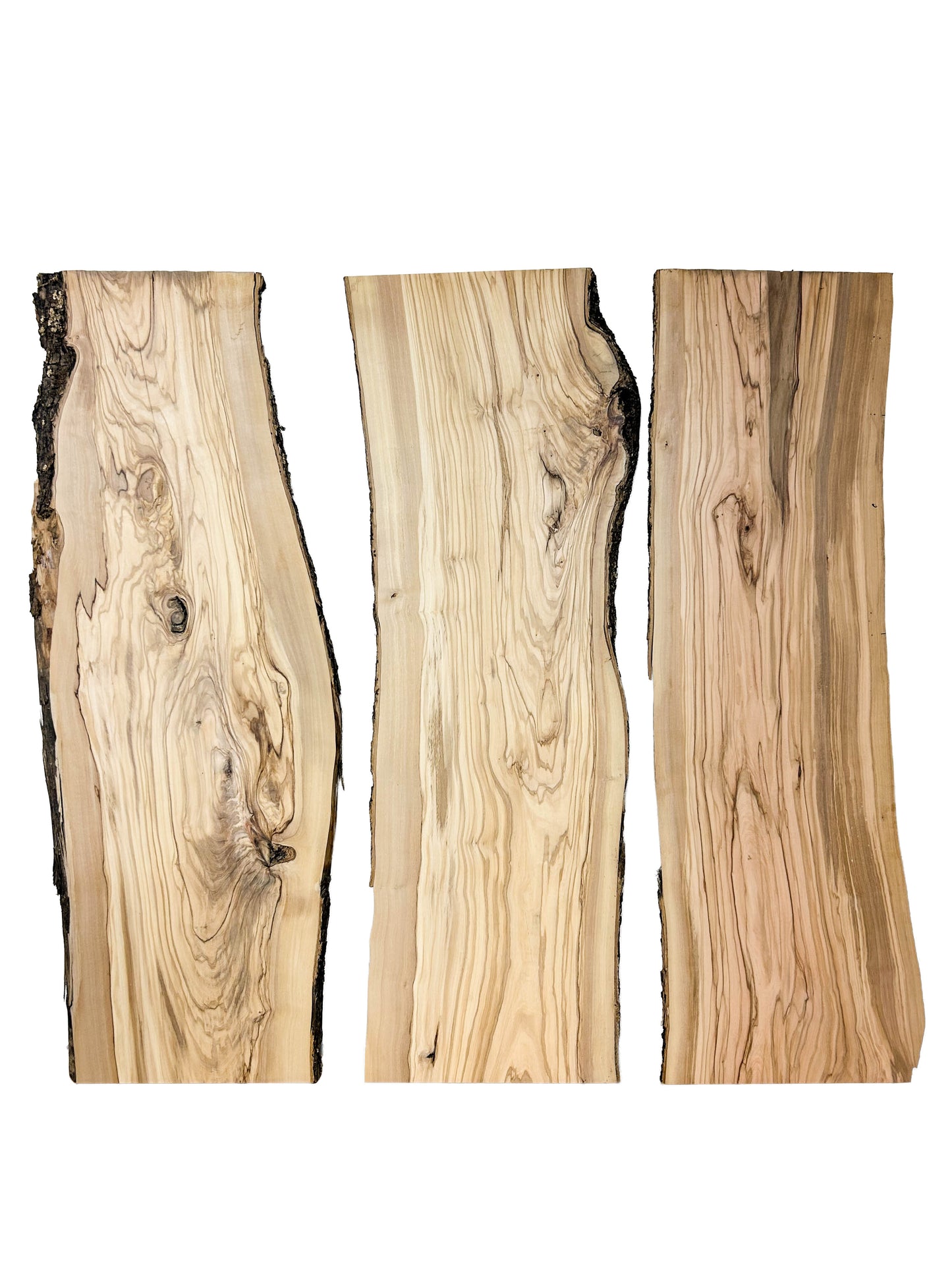 OLIVEWOOD: Italian Live Edge Figured, Slab 36"x 10-13"x 1" - WE1465