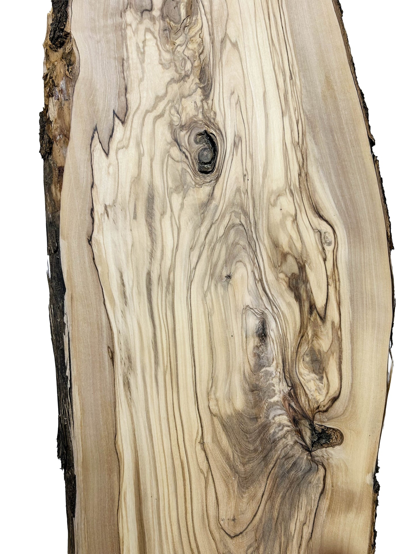 OLIVEWOOD: Italian Live Edge Figured, Slab 36"x 10-13"x 1" - WE1465