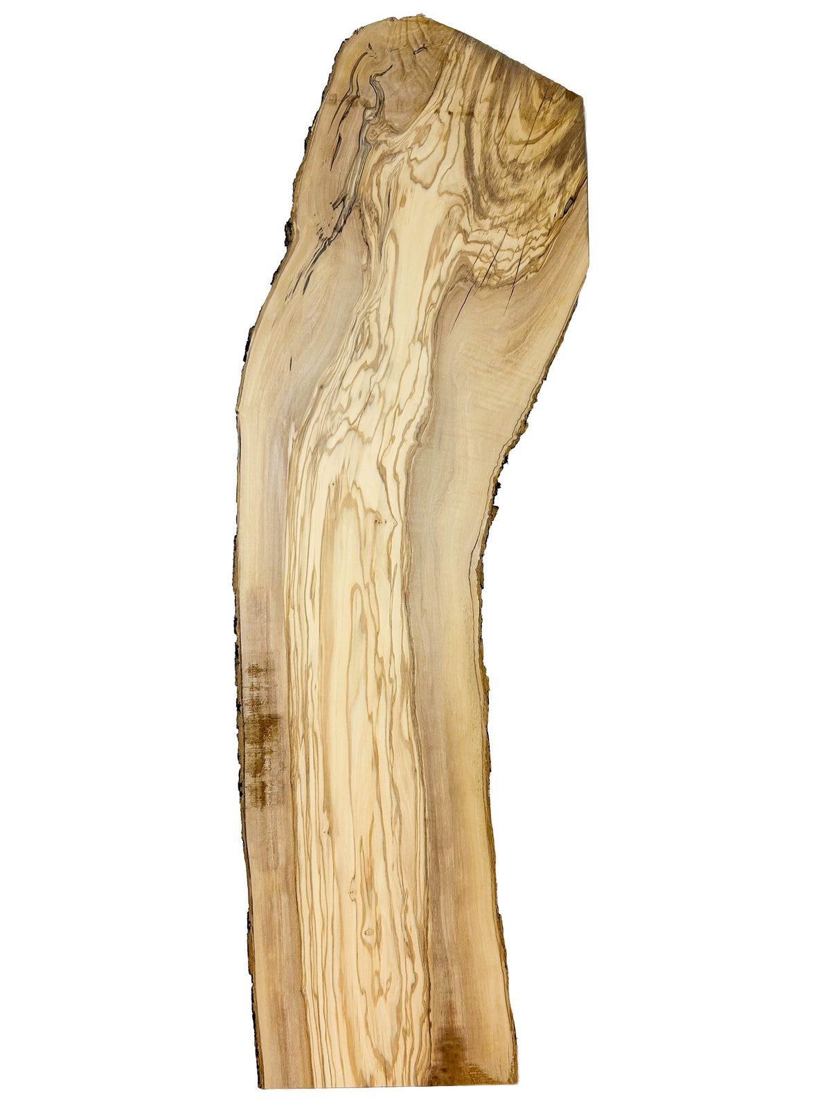 OLIVEWOOD: Italian Live Edge Figured, Slab 46"x 11-14"x 3/4" - WE1589