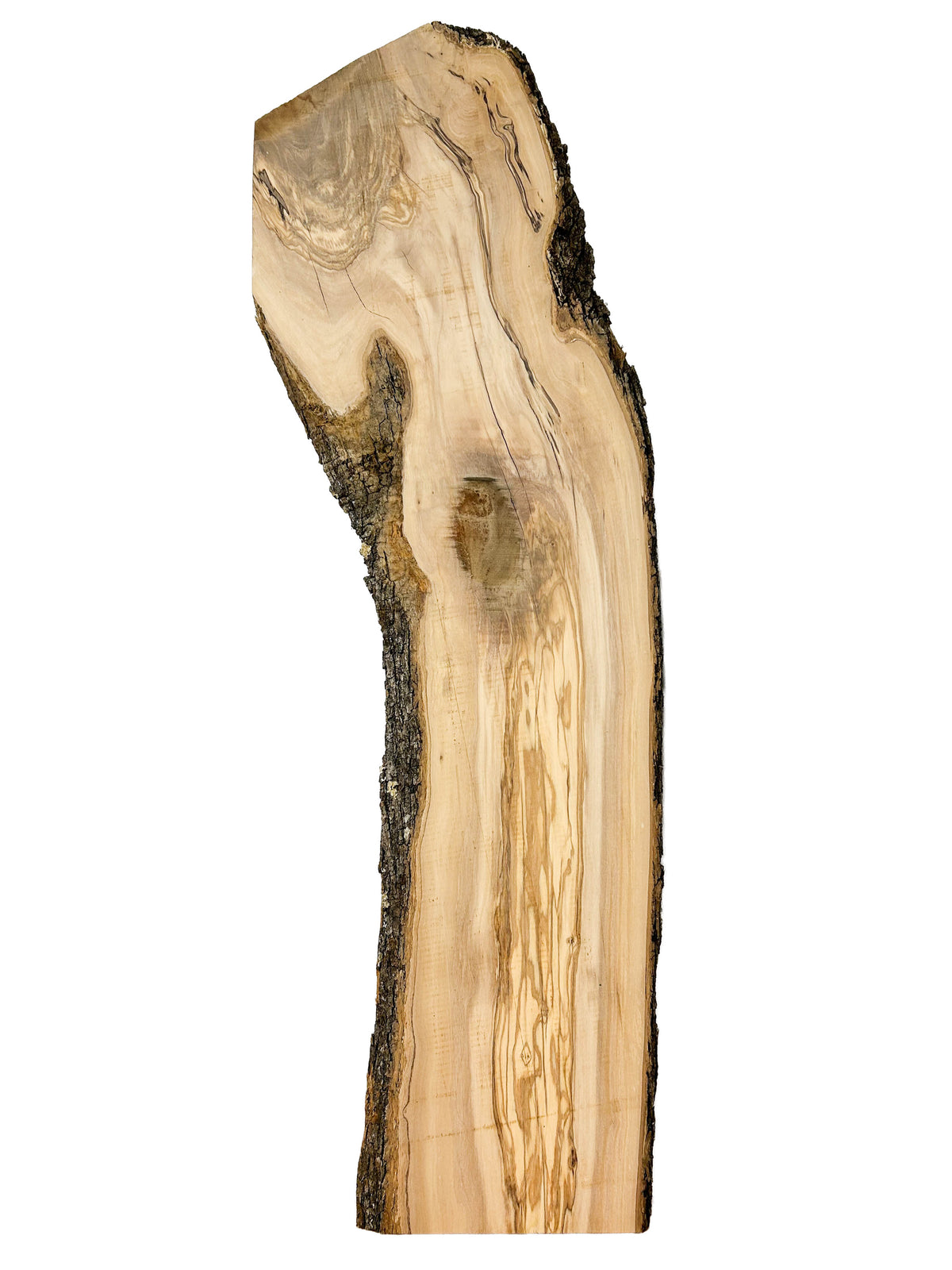 OLIVEWOOD: Italian Live Edge Figured, Slab 46"x 11-14"x 3/4" - WE1589