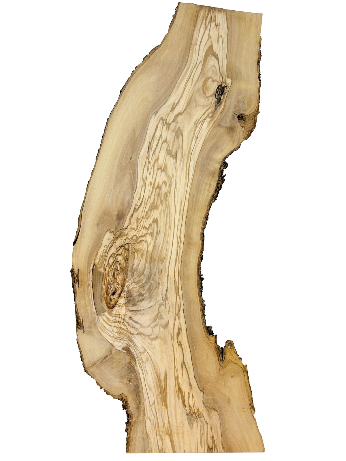 OLIVEWOOD: Italian Live Edge Figured, Slab 36"x 7-10.5"x 3/4" - WE1591