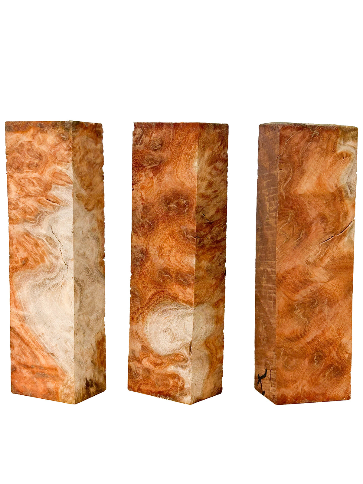 Australian Western Red Box Burl Knife Scales - 5"x 1.5"x 1" WE1607