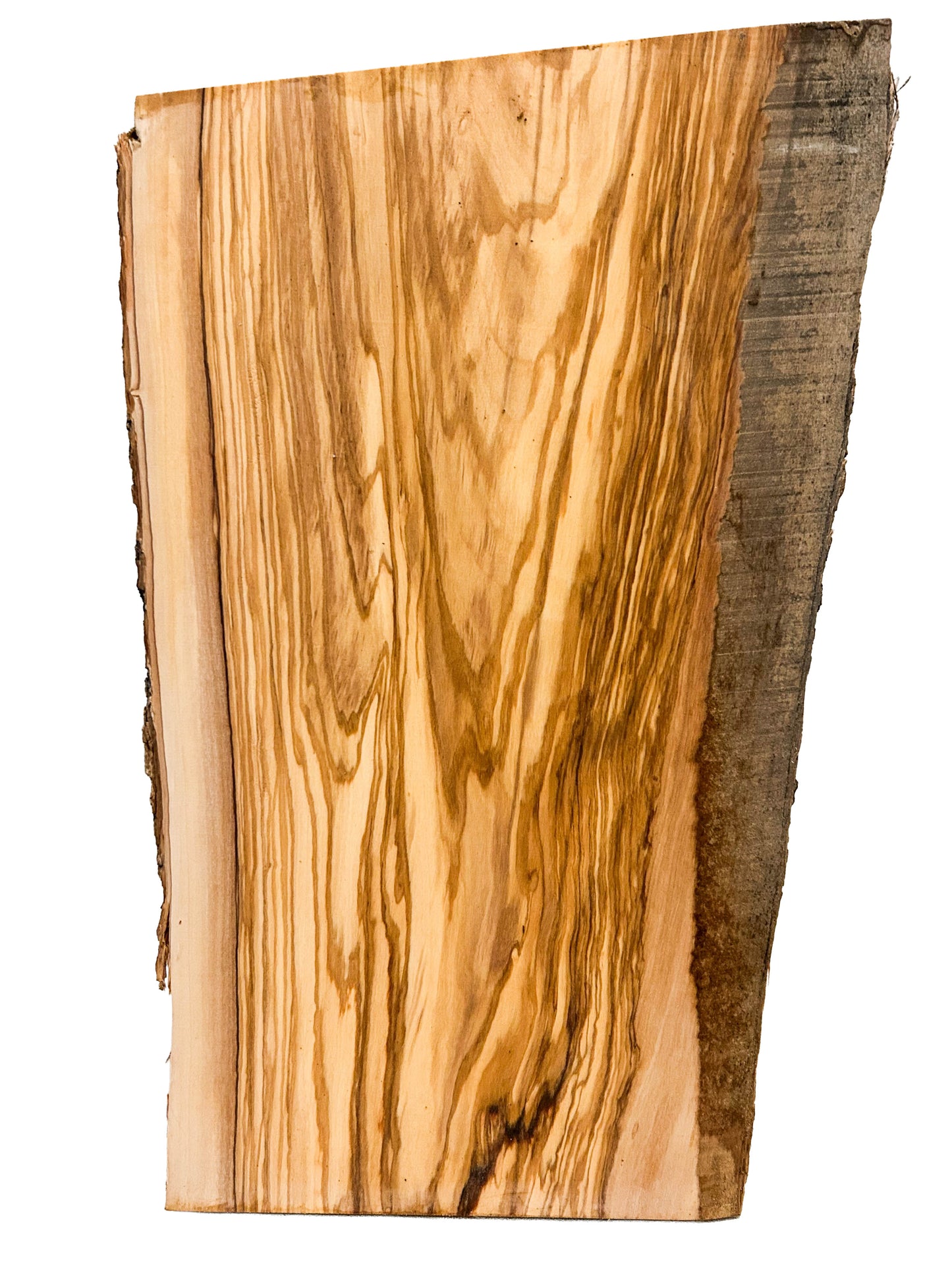 OLIVEWOOD: Italian Live Edge Figured, Cutting Boards 18"x 9.5-11.5"x 1" [WE368]