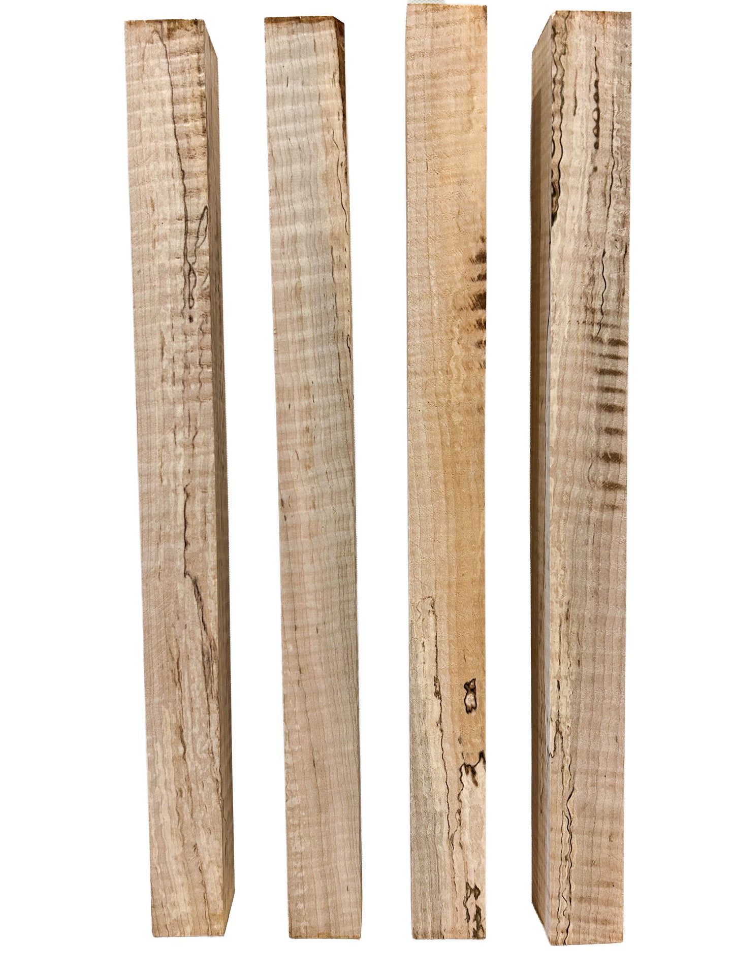 Maple, Curly Spalted Wormy Turning squares - 18" x 1.5" x 1.5" [WE380]