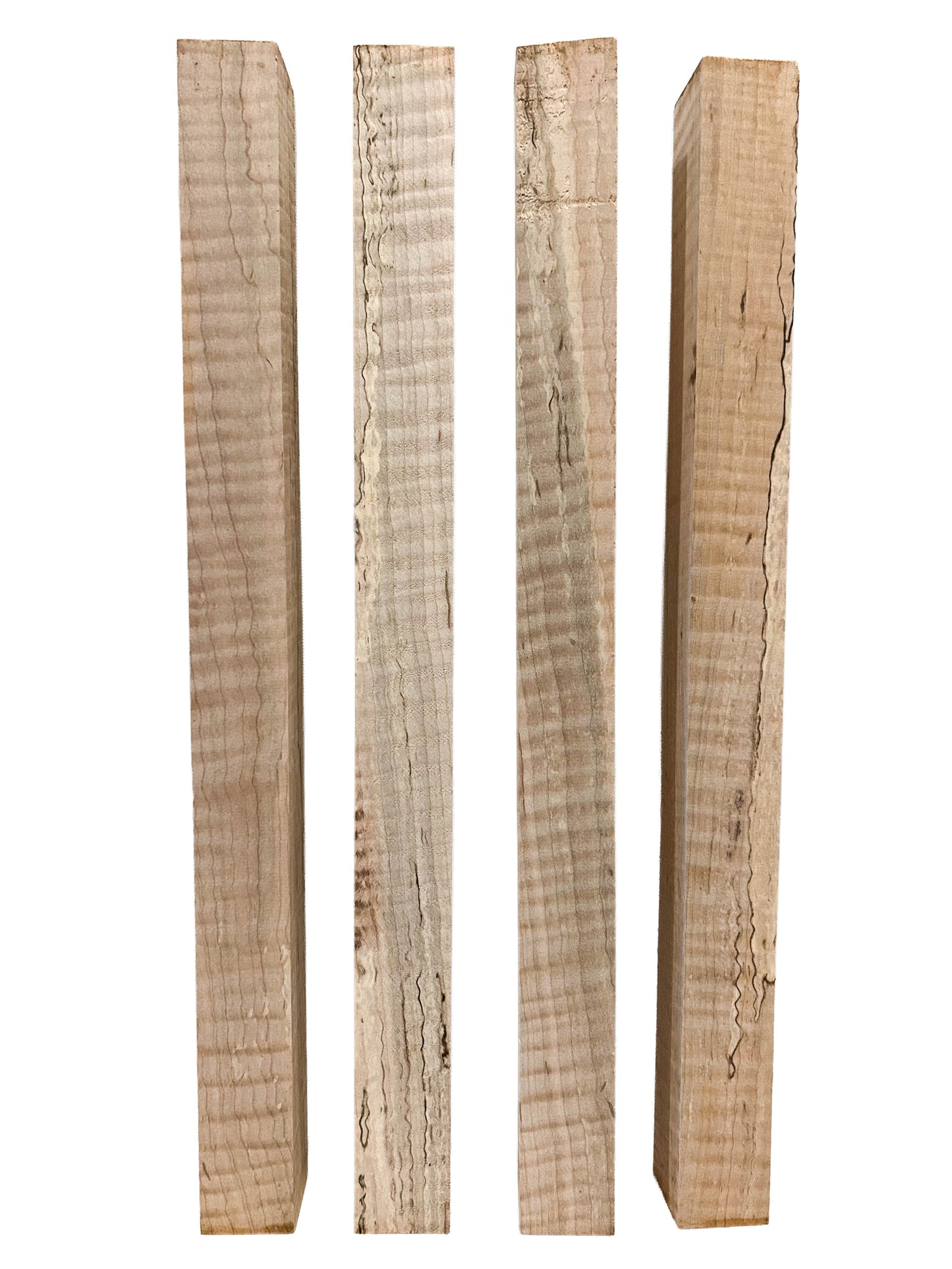 Maple, Curly Spalted Wormy Turning squares - 18" x 1.5" x 1.5" [WE380]