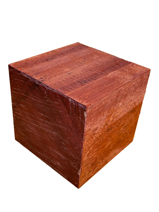 Bloodwood Vibrant Thick Stock Cube/Bowl Blank - 4" x 4" x 4" [WE445]