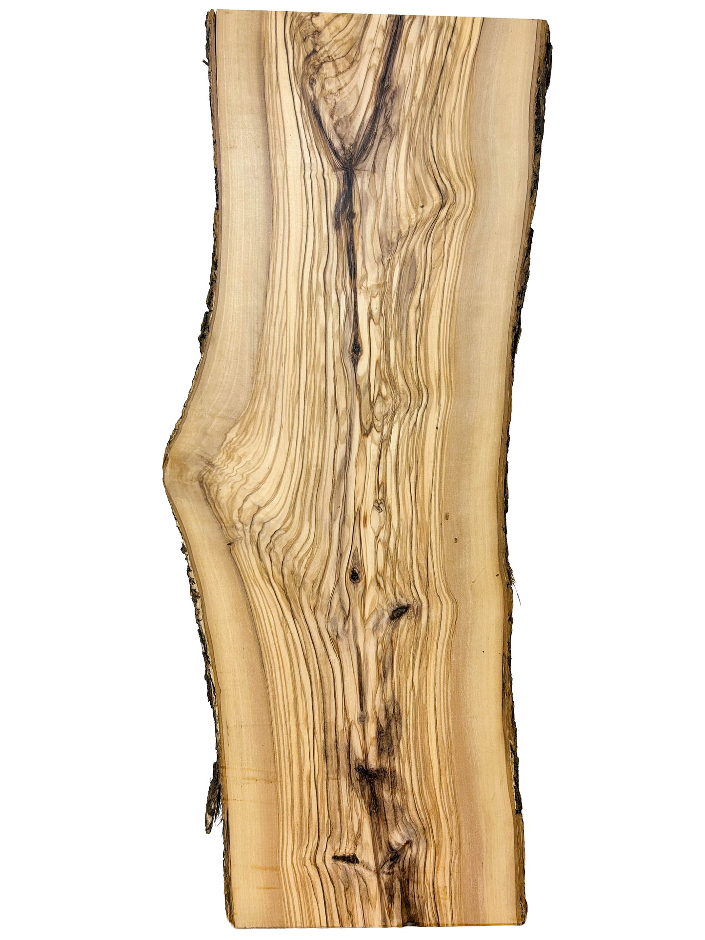 OLIVEWOOD: Italian Live Edge Figured, Cutting Boards 24.5"x 8-9"x 1" [WE453]