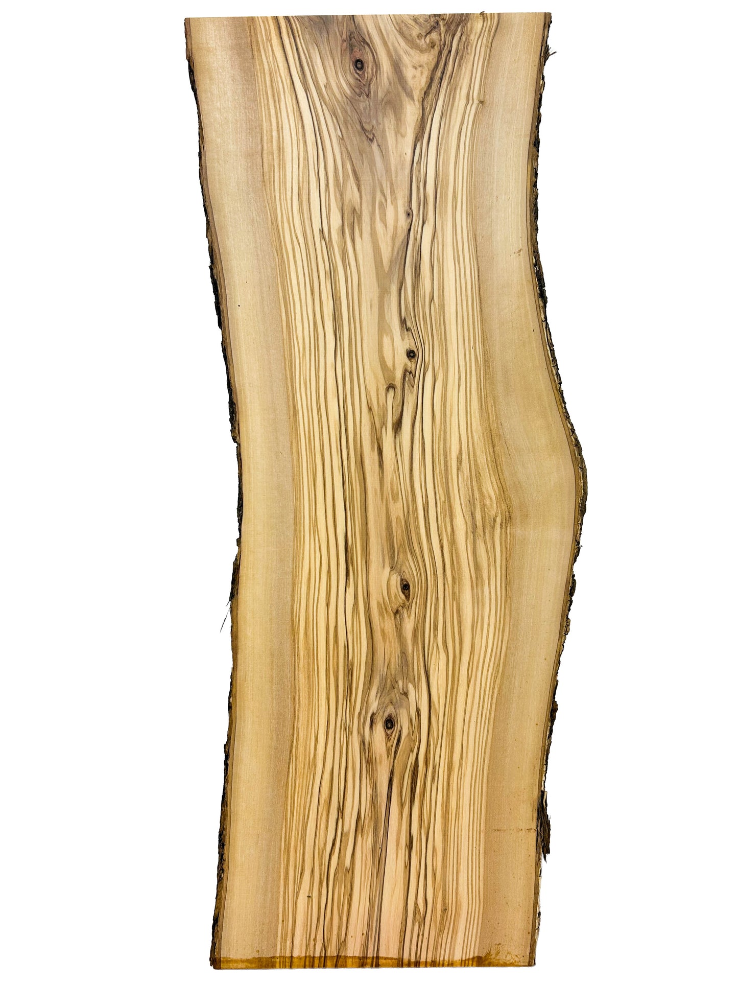 OLIVEWOOD: Italian Live Edge Figured, Cutting Boards 24.5"x 8-9"x 1" [WE453]