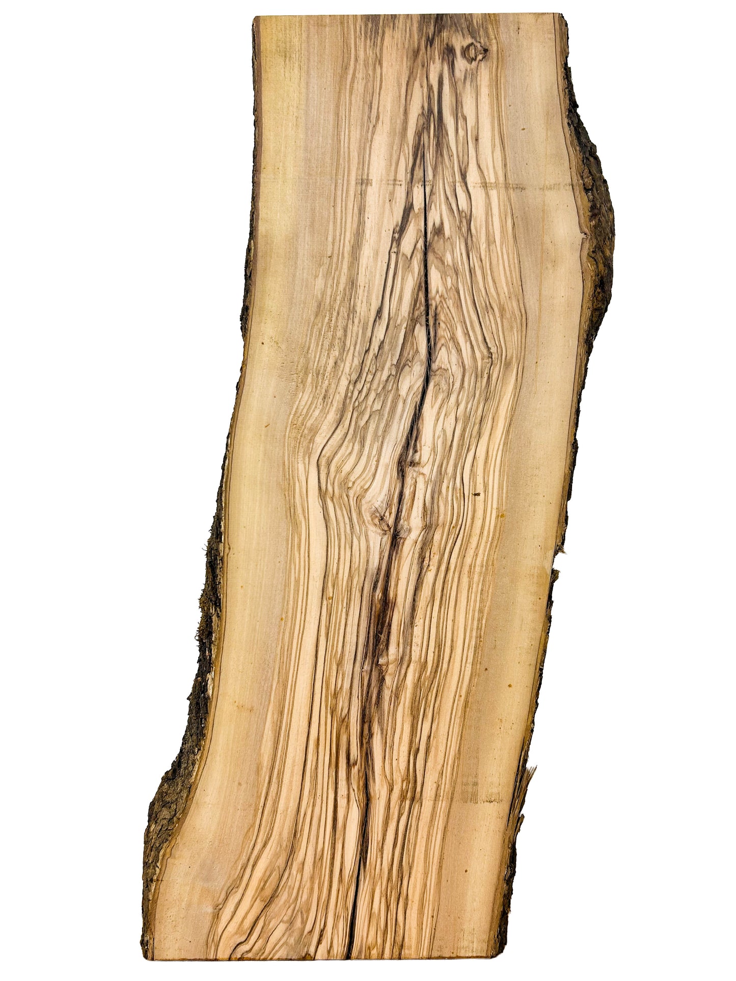 OLIVEWOOD: Italian Live Edge Figured, Cutting Boards 24"x 9-9.5"x 1" [WE454]