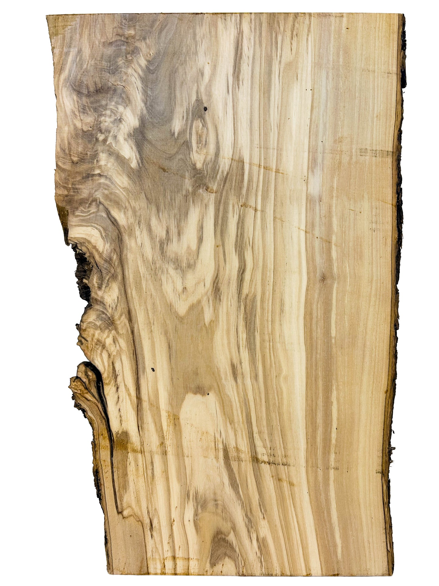 OLIVEWOOD: Italian Live Edge Figured, Cutting Boards 18"x 9.5-11"x 1" [WE456]
