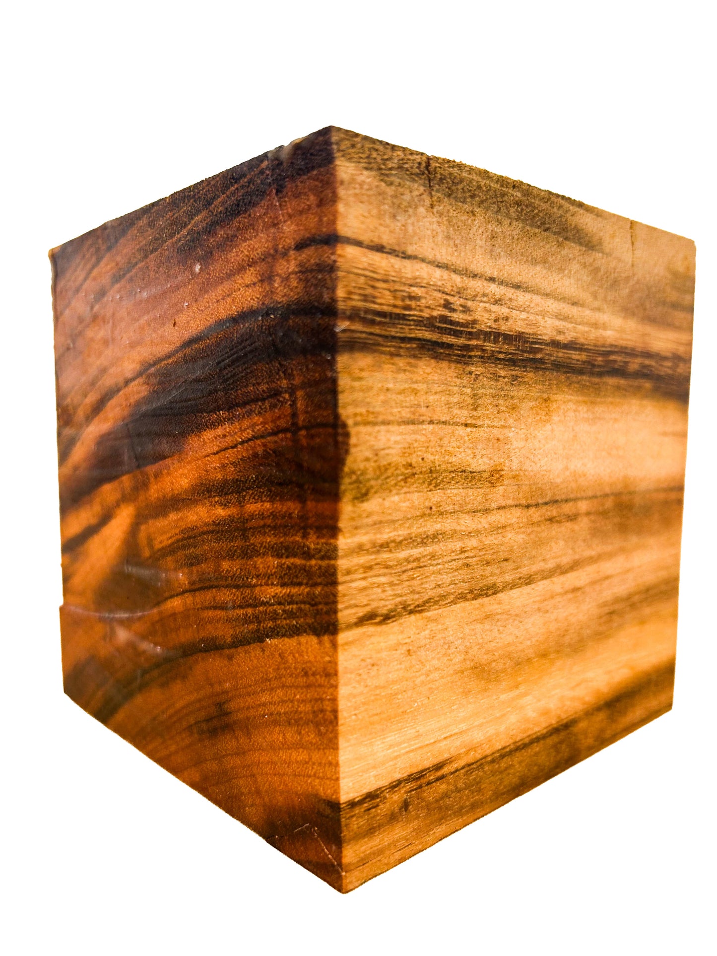 Goncalo Alves/Tigerwood Thick Stock Highly Figured Bowl Blank - 3.75" x 3.75" x 4" [WE461]