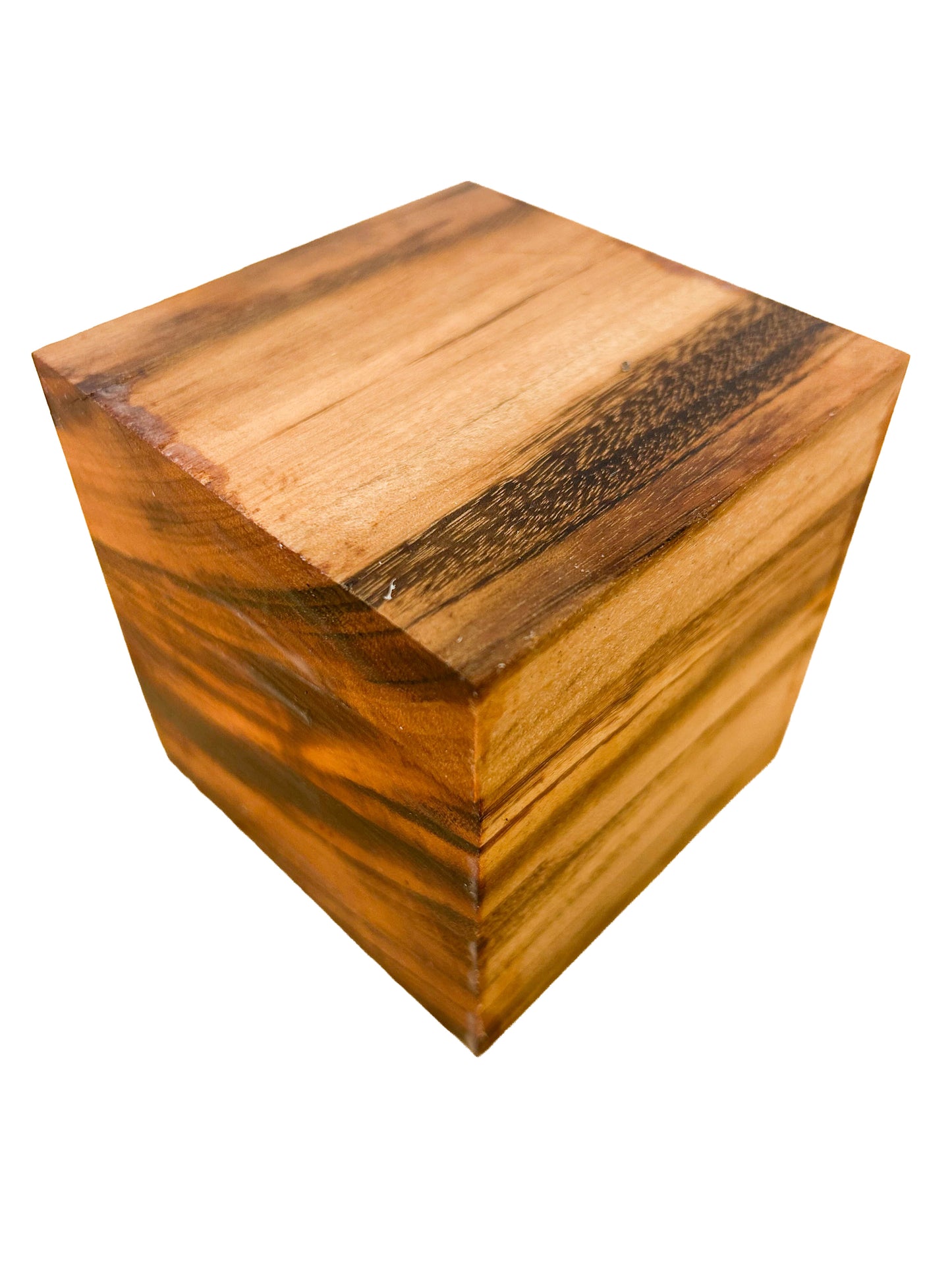 Goncalo Alves/Tigerwood Thick Stock Highly Figured Bowl Blank - 3.75" x 3.75" x 4" [WE461]