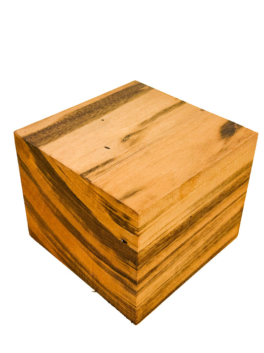 Goncalo Alves/Tigerwood Thick Stock Highly Figured Bowl Blank - 5" x 5" x 4" [WE462]