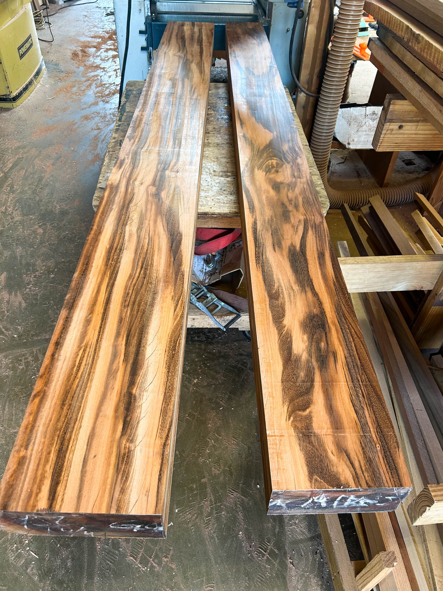 Goncalo Alves/Tigerwood Thick Stock Highly Figured Mantle - 102" x 10" x 4" [WE464]