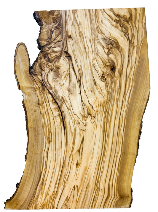 OLIVEWOOD: Italian Live Edge Figured, Cutting Boards 18.5"x 10-12"x 1" - WE548