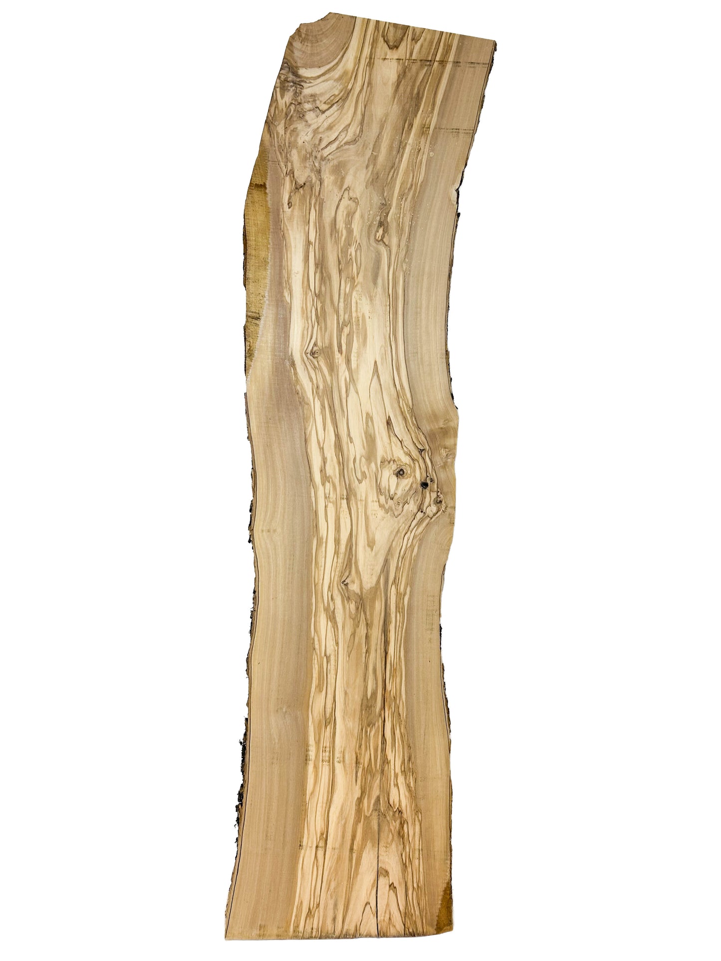 OLIVEWOOD: Italian Live Edge Figured, Cutting Boards 47"x 9.5-11.5"x 7/8" - WE577