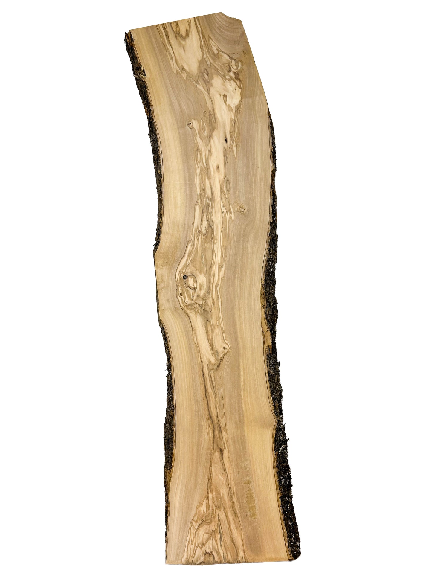 OLIVEWOOD: Italian Live Edge Figured, Cutting Boards 47"x 9.5-11.5"x 7/8" - WE577