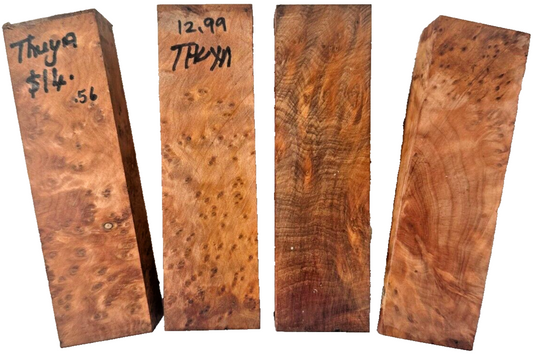 Moroccan Thuya Burl Knife Scales/Pistol Grips - 5" x 1 1/2" x 1" [E-432]