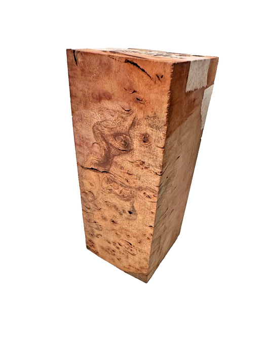 Stabilized Figured Camphor Burl Turning Square - 5 1/2" x 2" x 2 1/8" [E-237]