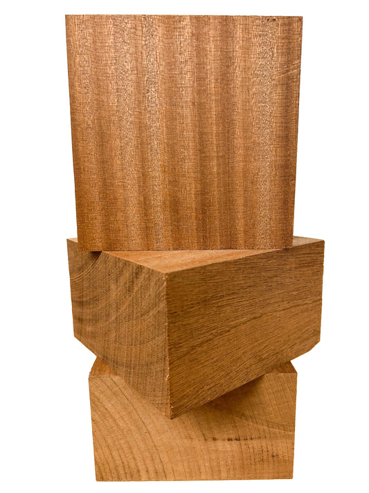 Sapele Bowl Blank - 4" x 4" x 3" WE1048