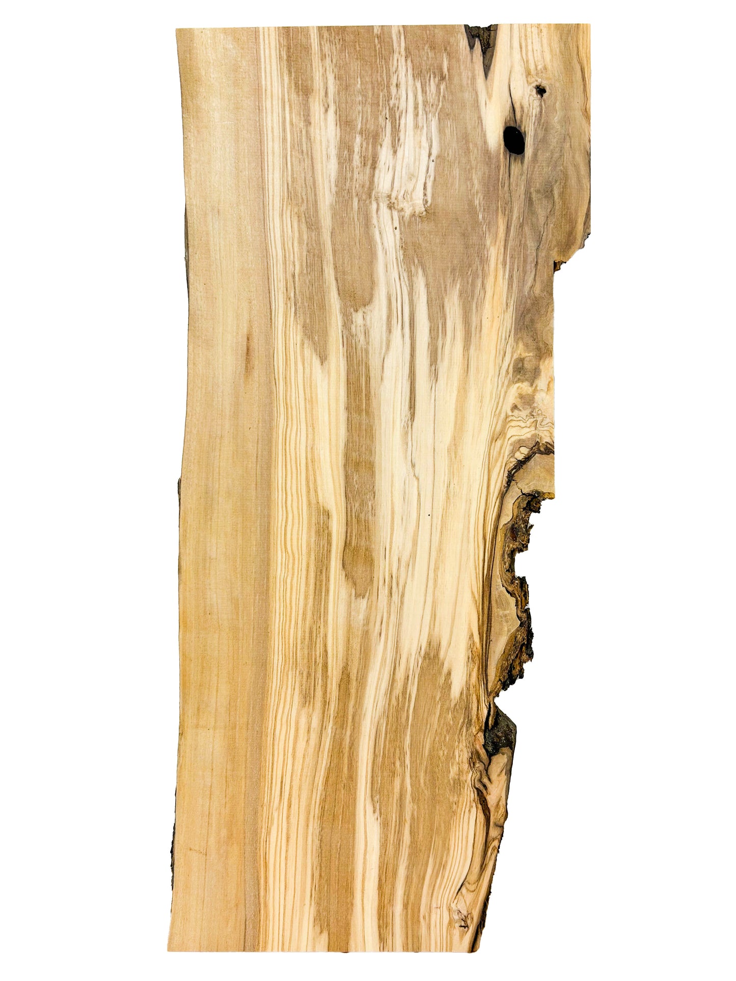 OLIVEWOOD: Italian Live Edge Figured, Cutting Boards 19"x 7-8.5"x 1" - WE695